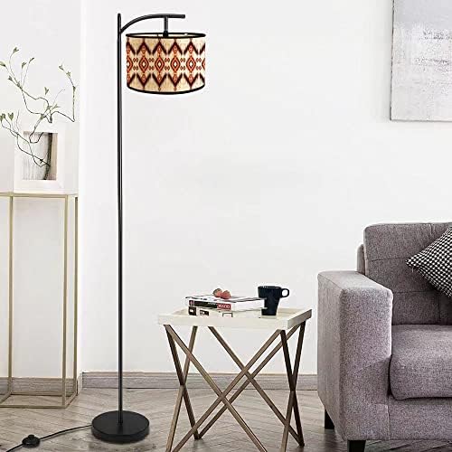 Lâmpada de piso de vime com Danggeoi, lâmpada única, lâmpada de piso moderno com tom de bambu, lâmpadas altas