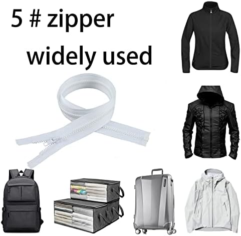 Dikaafu 5 Jaqueta separadora de 33 polegadas zíperes para costura de casacos com zíper branco zíperes de plástico