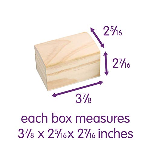 Corações Lokbox Wooden Treasure Box, conjunto de 12, para crianças, inacabado, pronto para decorar,