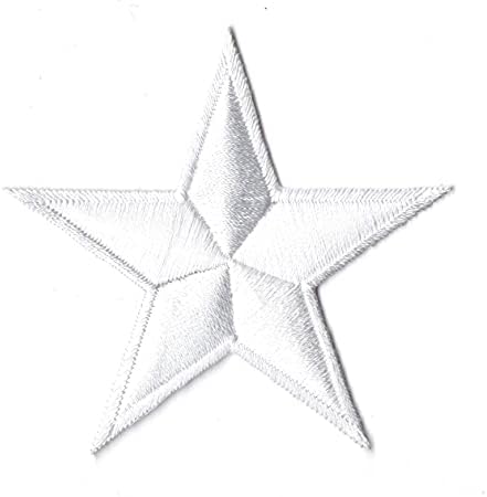 Primeiro qualquer coisa de cor de estrela cor branca de remendo em pequenos bordados para chapéu camisa de camisa Roupas de mochilas Jeans Tamanho de cerca de 3,20x3.50 polegadas A159