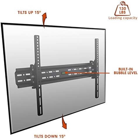Megamounts Tilt Wall Mount com nível de bolha para 32 - 70 LCD, LED e telas de plasma