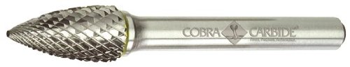 Cobra carboneto 10958 Micro grão Sólido Soldeira de árvore de árvore com extremidade pontiaguda, corte duplo,