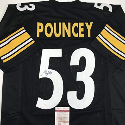Maurkice autografado/assinado Pouncey Pittsburgh Black Football Jersey JSA Coa