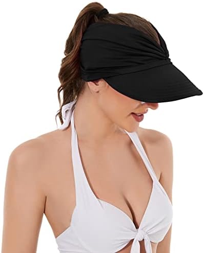 Chapéus solares de sol do sol amplo para mulheres para mulheres Proteção UV Visoras de verão dobráveis