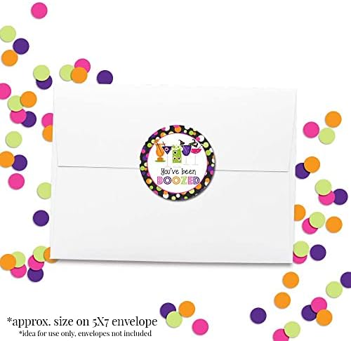 Você foi embutido com etiquetas de adesivos felizes de Halloween, adesivos de círculo de festas de 40 2 , ótimos para favores de festas, focas de envelope e sacolas de Goodie por Amanda Creation