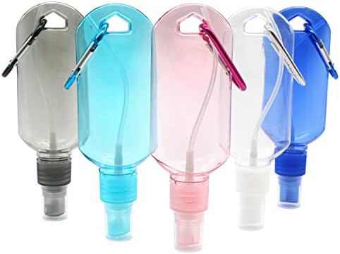 Garrafas de viagem Kichain, 1,7 onças/50ml de névoa fina garrafas de spray transparentes garrafa de viagem plástica