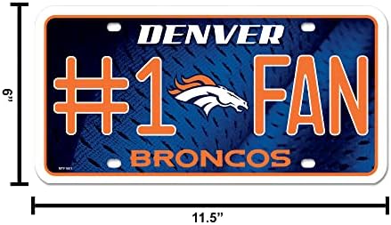 NFL RICO Industries 1 Tag de placa de metal de fãs, Denver Broncos