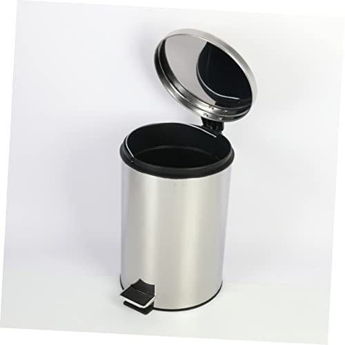 HOOYOYO 1PC Lixo de aço inoxidável pode lixo de metal lata de metal lata com lixo de tampa pode lixo de metal