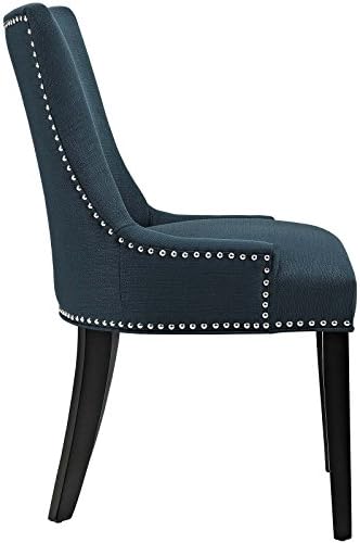 Modway Marquês Moderno estofado Cadeira de jantar de tecido com acabamento no Azure