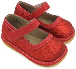 Little Mae's Boutique Mary Jane Shop Shoes para meninas para crianças, sapatos de caminhada ideais com Squeaker
