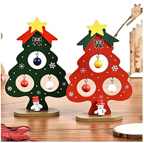 Deerbb Wood Mini Christmas Tree Decor for Top Top Ornament Creative Miniatura para mesa