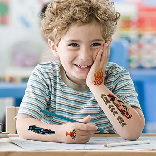 Adesivos de tatuagem de corrida luminosa ukicra, 12 lençóis de tatuagens temporárias para crianças,
