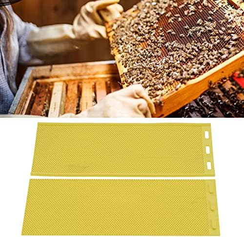 Mold de folha de cera de abelha Luqeeg, molde de cera de silicone, 2pcs -cera de cera de abelha molde folhas de fundação de cera de abelha, máquina de mistura de molde de imprensa, acessório de apicultura, amarelo