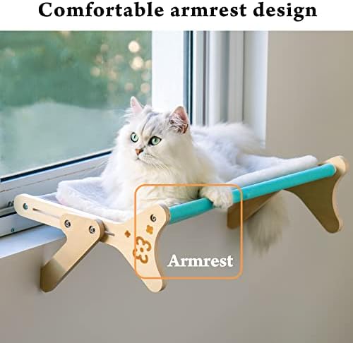 Cama de gato da janela de gato para gatos internos, cama de gato de pedestres ajustável, resistente
