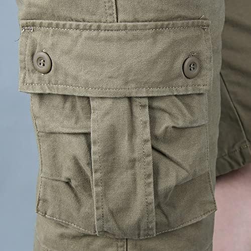 Shorts for Men Cargo, calças de cintura casual da cintura masculina Multi bolsos de vários bolsos externos