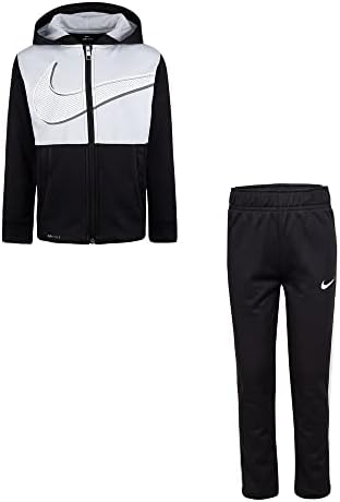 Nike Kids Baby Boy's Therma-Fit Block Color Capuz Full Zip e Pants de corredor de duas peças Conjunto