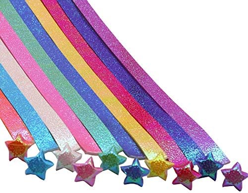 Gshllo 200 folhas Glitter Origami Star