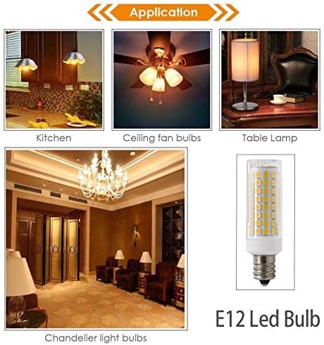 Lâmpada LED SZHZS E12, lâmpadas de base de candelabra E12 diminuídas, 750 lúmens equivalentes 70-75W,