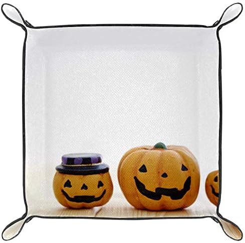 Lyetny Funny Halloween Pumpkins Organizador Bandejas de armazenamento Caixa de cabeceira Caddy bandeja