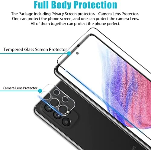 Zeking [3+3 pacote] projetado para Samsung Galaxy A53 5g de vidro temperado e lente de câmera protetor,