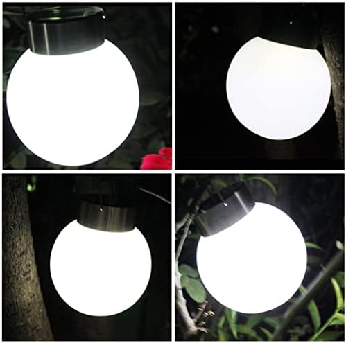 Conjunto de esferas solares de calntshui de 3 luzes solares iluminação de jardim para pendurar plástico aço inoxidável diâmetro Luzes de jardim branco