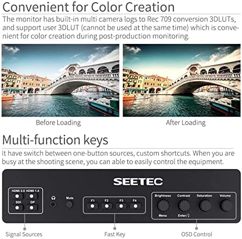 Seetec 21,5 polegadas 3d Lut Broadcast Monitors Broadcast Studio Monitor 3G-SDI 4K HDMI Full HD 1920x1080 Lut215