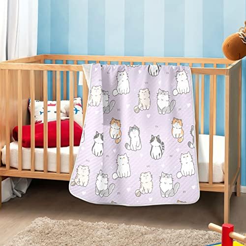 Cobertoras de bebê de gato fofo de KeePreal para meninos meninos bebês bebês, macio de bebê gordura de