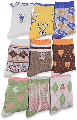 Meias infantis inobay 9 Pacote de crianças Soques para crianças garotas meias meninos meias de algodão