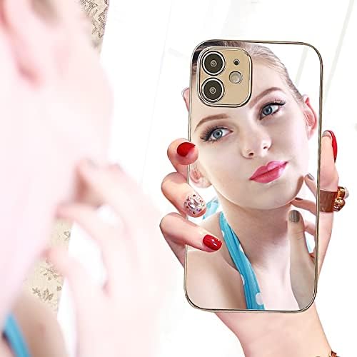 Qekaum espelhar capa para iphone 11 para mulheres, lúctron eletroplate maquiagem maquiagem de arestas