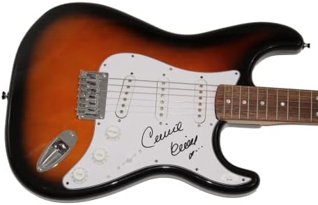 Celine Dion assinou autógrafo em tamanho real stratocaster de guitarra elétrica Signature completa e w/ james