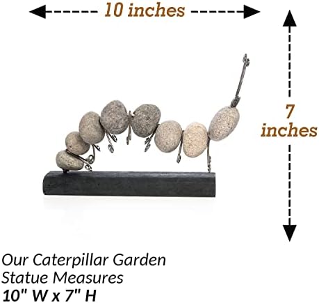 Happy Gardens River Rock Caterpillar estátua - Pedra Cairn escultura Zen Decor de jardim Arte do quintal ao