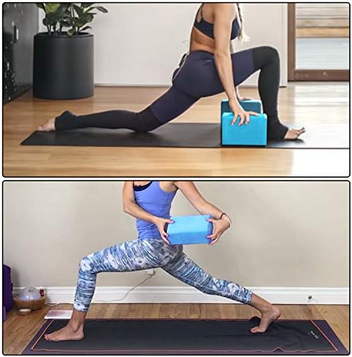 Bloco de ioga azul szocool, 9 x6 x3 de apoio à superfície de espuma EVA de espuma EVA sem deslizamento para ioga, pilates, meditação