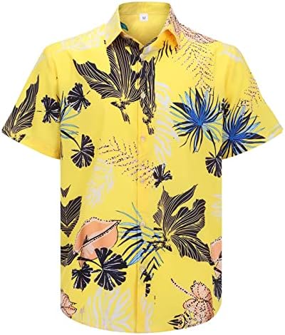 BMISEGM Camisas de praia de verão para homens moda moda primavera verão verão casual manga curta