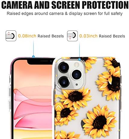Sephonie Flower Case para iPhone 11 Pro Max, padrão floral Clear Slim Fit Firly Design, PC rígido protetor
