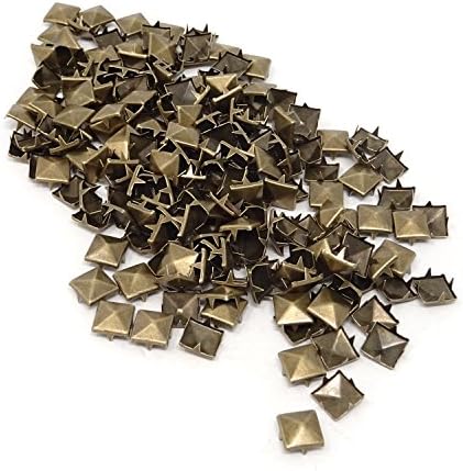 Honbay 200pcs 10mm Antique Brass Nailheads Diy Metal Punk Spikes Pontos de pirâmide quadrados para Leathercraft