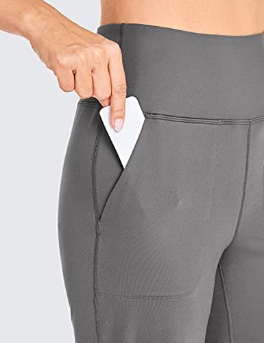 Calça de perna larga de Crz Yoga Women Capri com bolsos calças de salão de cintura alta - Naked Sentir