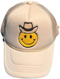 Smiley Face Trucker Hat, boné de snapback de cowboy para bebês para criança