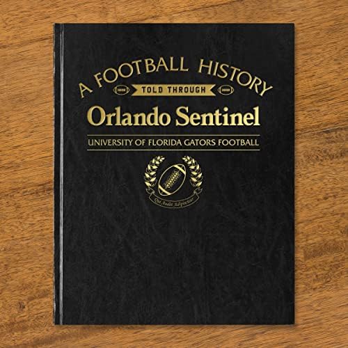 Presentes de assinatura Livro personalizado de histórico de jornais de futebol universitário, A3 Large Deluxe Hardcover - Fã de futebol universitário, ex -alunos, estudantes de Keepsake Gift