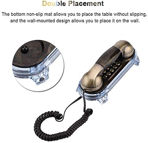 Geltdn Retro Folhida 2 em 1 Telefone de mesa com fio e telefone de montagem na parede para design