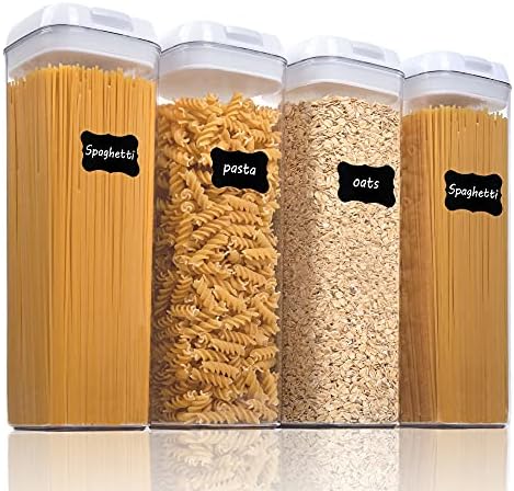 Recipientes de armazenamento de alimentos herméticos, vtopmart 4 peças BPA Recipientes de espaguete de plástico