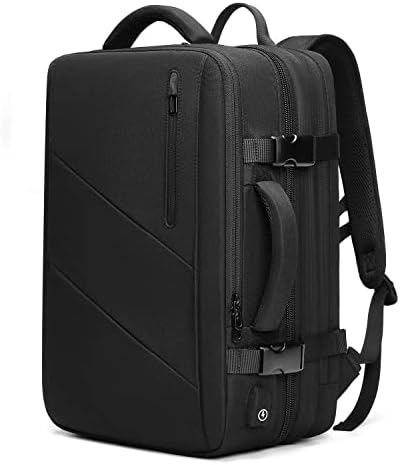 Viagem Backpack 44L Flight aprovado para caminhada Backpack Carry On Backpack Fit Fit Backpack de Laptop de 15,6 polegadas para homens e mulheres Backpack de mochila de bagagem à prova d'água Backpack com porta de carregamento USB com porta USB