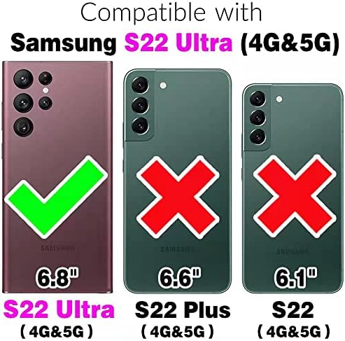 Caixa de telefone Asuwish para Samsung Galaxy S22 Carteira Ultra 5G com protetor de tela de vidro temperado e couro
