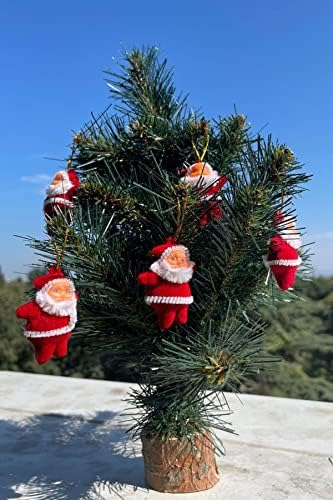 30cm/12 polegadas Mini árvore de Natal Decoração de Natal Ornamentos de mesa de madeira Base de madeira Pequena
