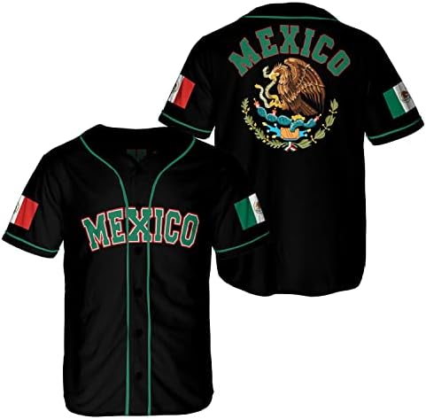 Jersey de beisebol do Eagle México, Jersey de México Bandeira Baseball Jersey para homens, Mulheres S_5XL