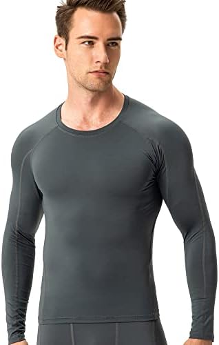 Camisas de compressão de manga longa atlética do eargfm masculino ativo da camada de treino de treino ativo Tops de esportes elásticos