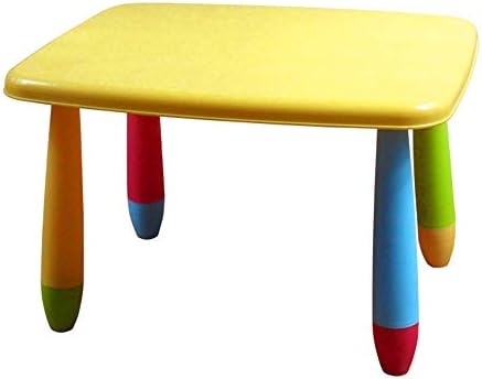 SSHHM Tabela e cadeiras de crianças, mesa longa de plástico e uma cadeira ergonômica de encosto, proteção