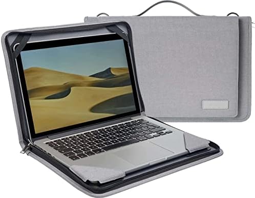 Caixa de mensageiro de laptop de couro cinza Broonel - Compatível com LG Gram 13 Ultra -Lightweight