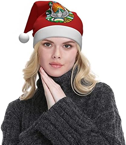 Zaltas Emblem of Uzbequistan chapéu de natal para adultos e confortáveis ​​chapéus de Papai Noel para materiais