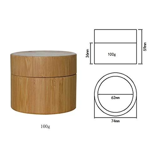 1pcs 100ml 3,4 oz de recarga recarregável de bambu jar jarra de recipiente cosmético Jar Organizer