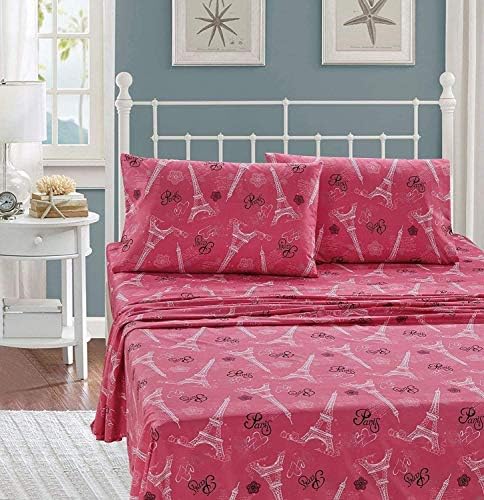 Melhor estilo caseiro branco preto rosa paris eiffel torre bonjour design 7 peças para quadro de cama de cama de cama em uma bolsa com lençol completo # fs paris white